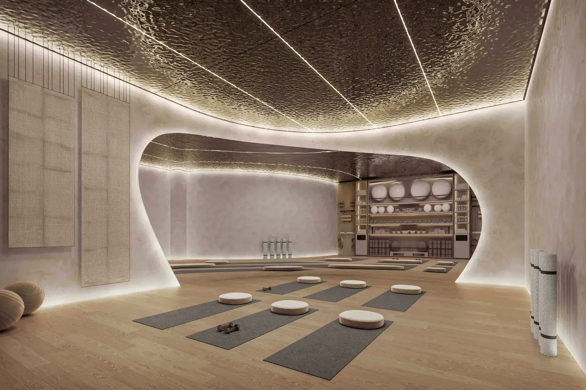 The Private Spa & Yoga Studio
The spa and yoga studio at HADO by Beyond offer a serene retreat designed for quiet reflection, mindfulness, and inner balance. Minimal yet sensory in design, the space embraces calming textures, soft lighting, and tranquil surroundings to create an atmosphere that nurtures wellbeing and encourages a deeper connection to self.